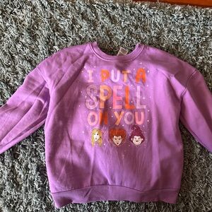 Disney Hocus Pocus Purple Sweatshirt with Orange and Pink Accents